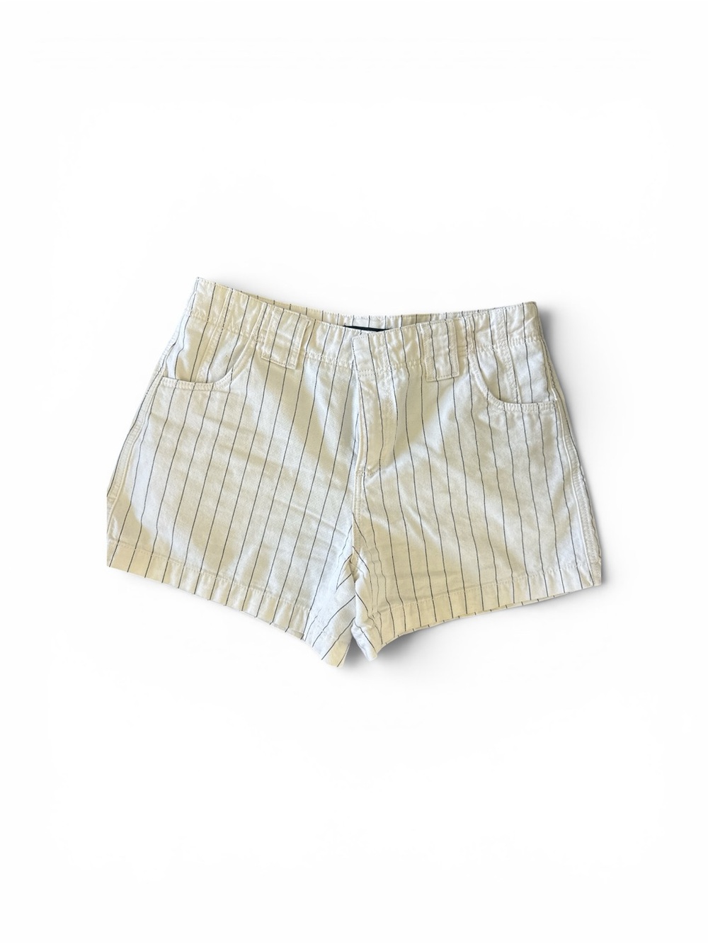 Sanctuary White and Light Blue Pinstripe Jean Shorts